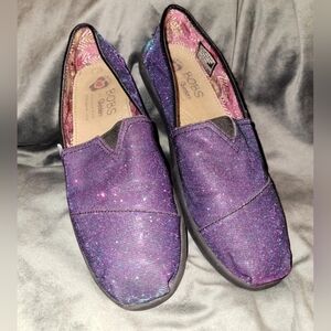 Purple Halo Bob's By Skecher Size 7.5 SKX Pillow Arch Slip On Black Soles